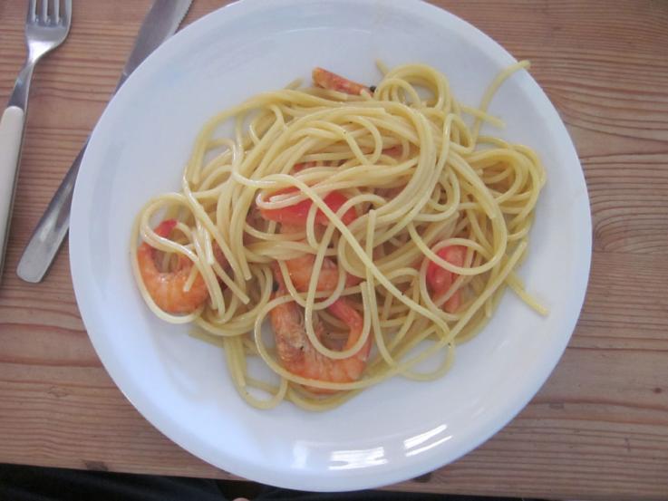 Nudeln mit Scampi - ein Schülergericht