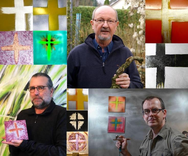 Künstler gestalten Kreuze für das Apian