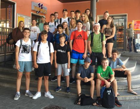 Klasse 9 b am Hauptbahnhof Ingolstadt