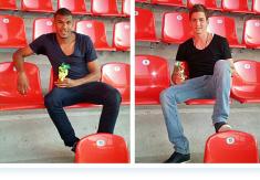 FCI-Mittelfeldspieler Christoph „Knasi“ Knasmüllner (19) und FCI-Stürmer Collin Quaner (20)