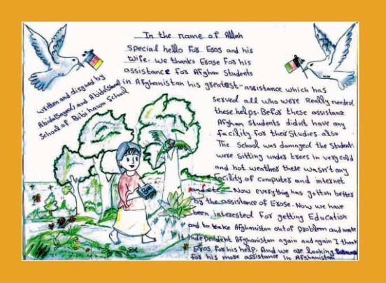 Dankbrief einer 15-jährigen Schülerin aus der Bibi-Hawa-Mädchenoberschule